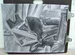 Still life in charcoal and pastels for Drawing II - By William